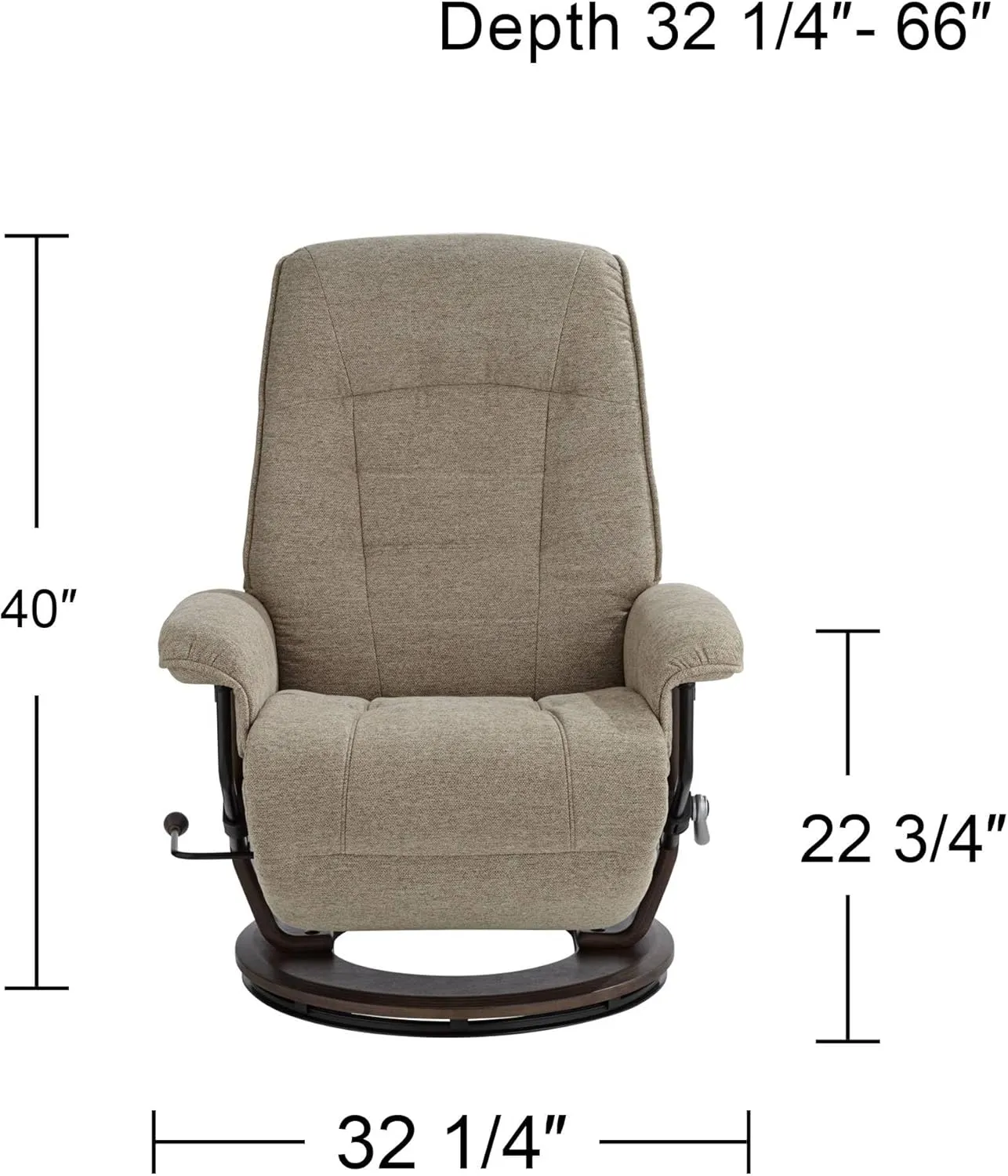 BenchMaster Annika Chestnut Fabric Adjustable Swivel Recliner