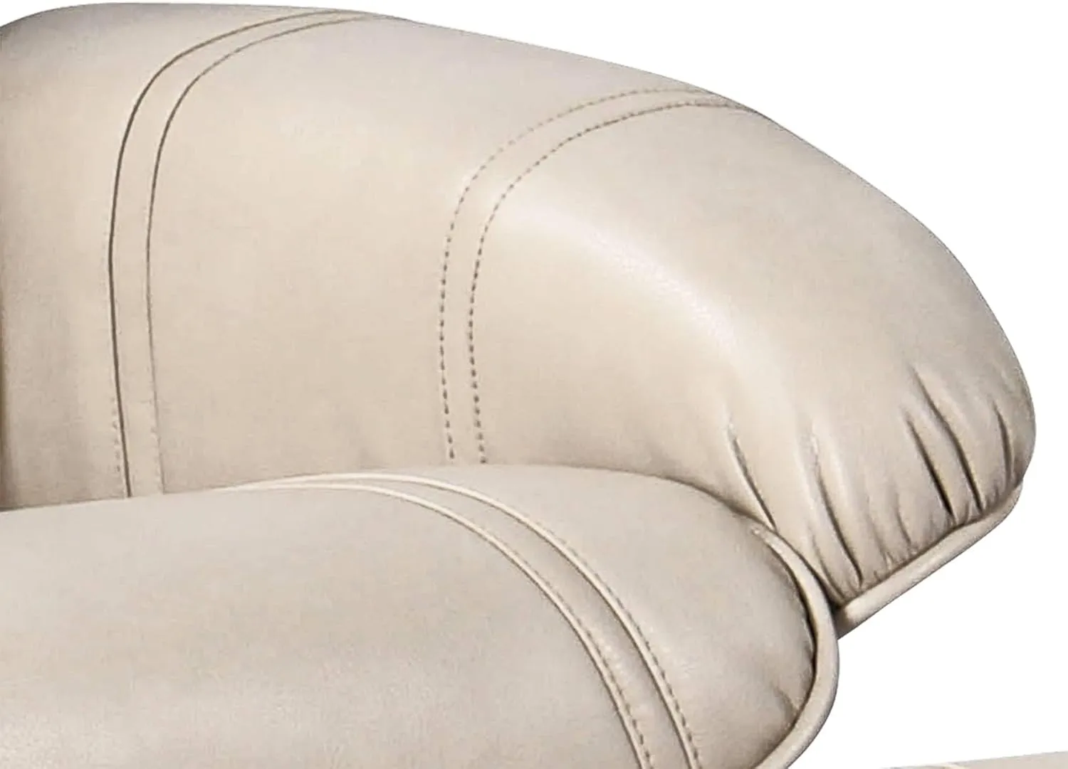 Benchmaster Newport Taupe Swivel Faux Leather Recliner Chair with Ottoman Footrest Modern Armchair Ergonomic Manual Reclining Adjustable Upholstered for Bedroom Living Room Reading Home Relax