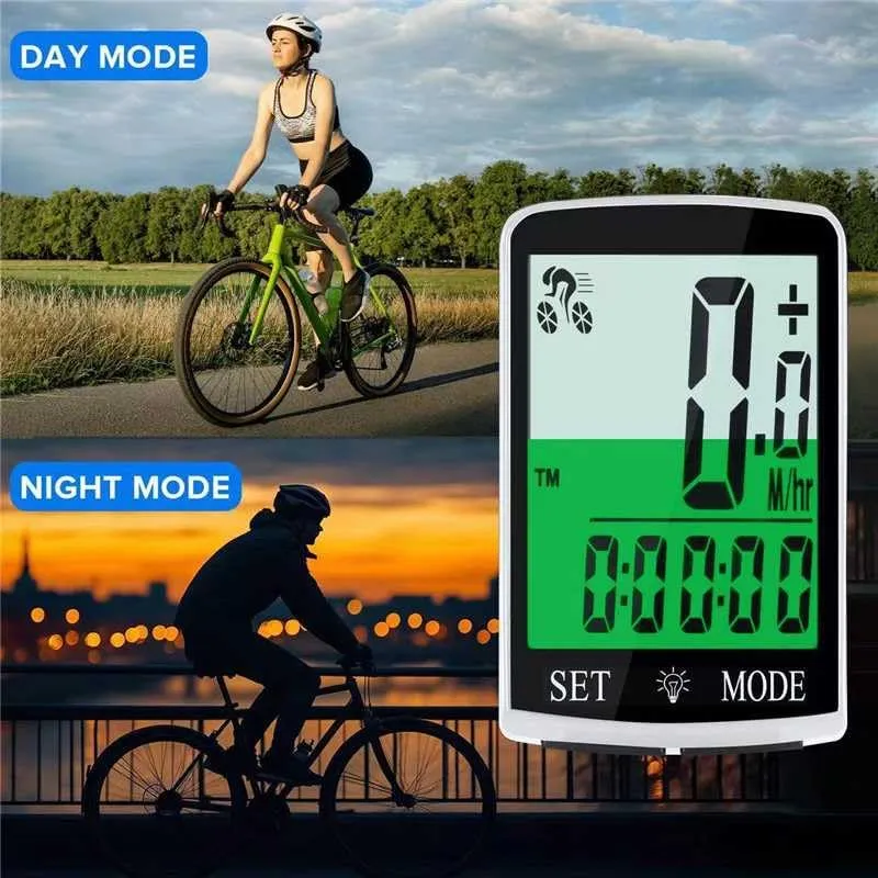 Bike Computer and Bicycle Odometer Wireless Big Secrren 3.3IN MPH KM/H Bike Speedometer with Automatic Wake-Up Cycling Old School Speed Tracker Multi-Functions