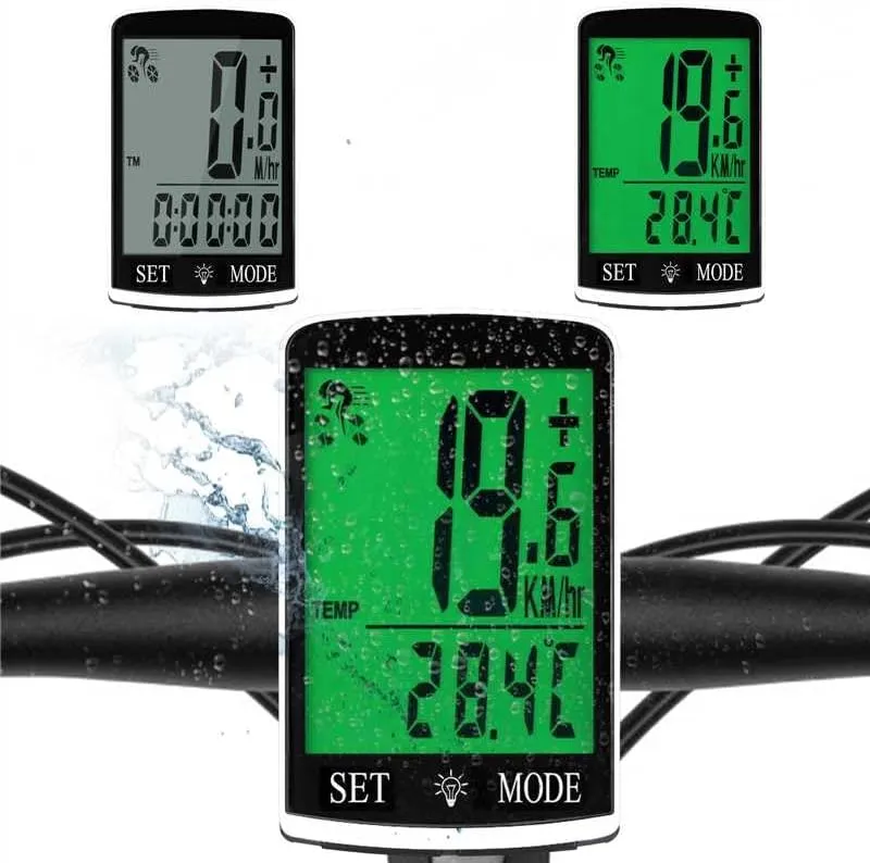Bike Computer and Bicycle Odometer Wireless Big Secrren 3.3IN MPH KM/H Bike Speedometer with Automatic Wake-Up Cycling Old School Speed Tracker Multi-Functions