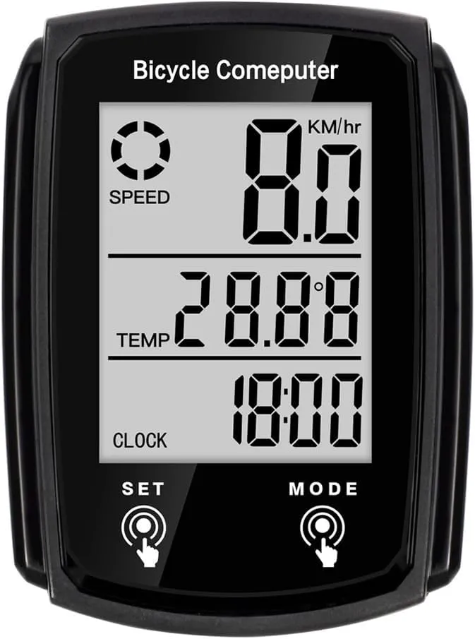 Bike Computer and Bike Odometer Wired KM/H Bike Speedometer, Automatic Wake up Bike Speed Tracker LCD Display & Single Mileage & Multi-Function & Calorie Counting Accessories