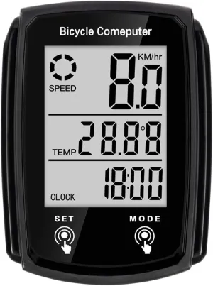 Bike Computer and Bike Odometer Wired KM/H Bike Speedometer, Automatic Wake up Bike Speed Tracker LCD Display & Single Mileage & Multi-Function & Calorie Counting Accessories