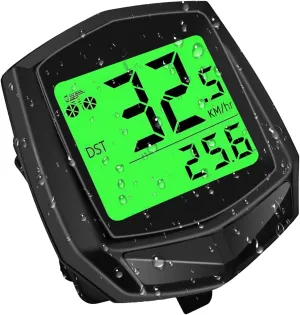 Bike Computer and Bike Odometer Wireless MPH KM/H Bicycle Speedometer with Automatic Wake-Up Cycling Speed Tracker Display & Single Mileage & Multi-Functions & Calories Statistics Accessories