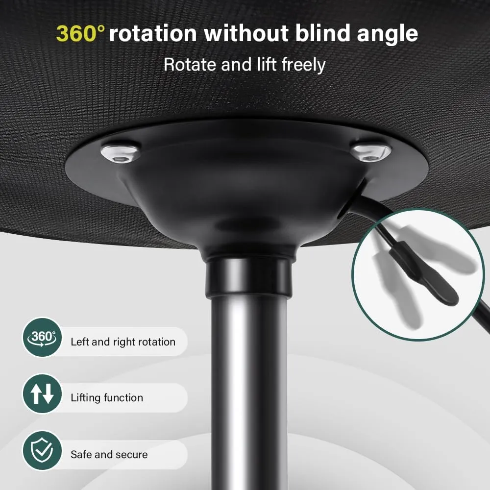 Black Classic Swivel Stool with Wheel for Salon Work Home SPA Shop Height-Adjustable and Cost-Effective Rolling Stool Chair Small