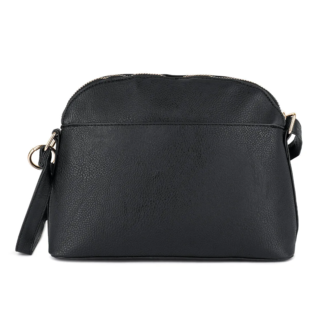 Black Pu Adjustable Sling Bag