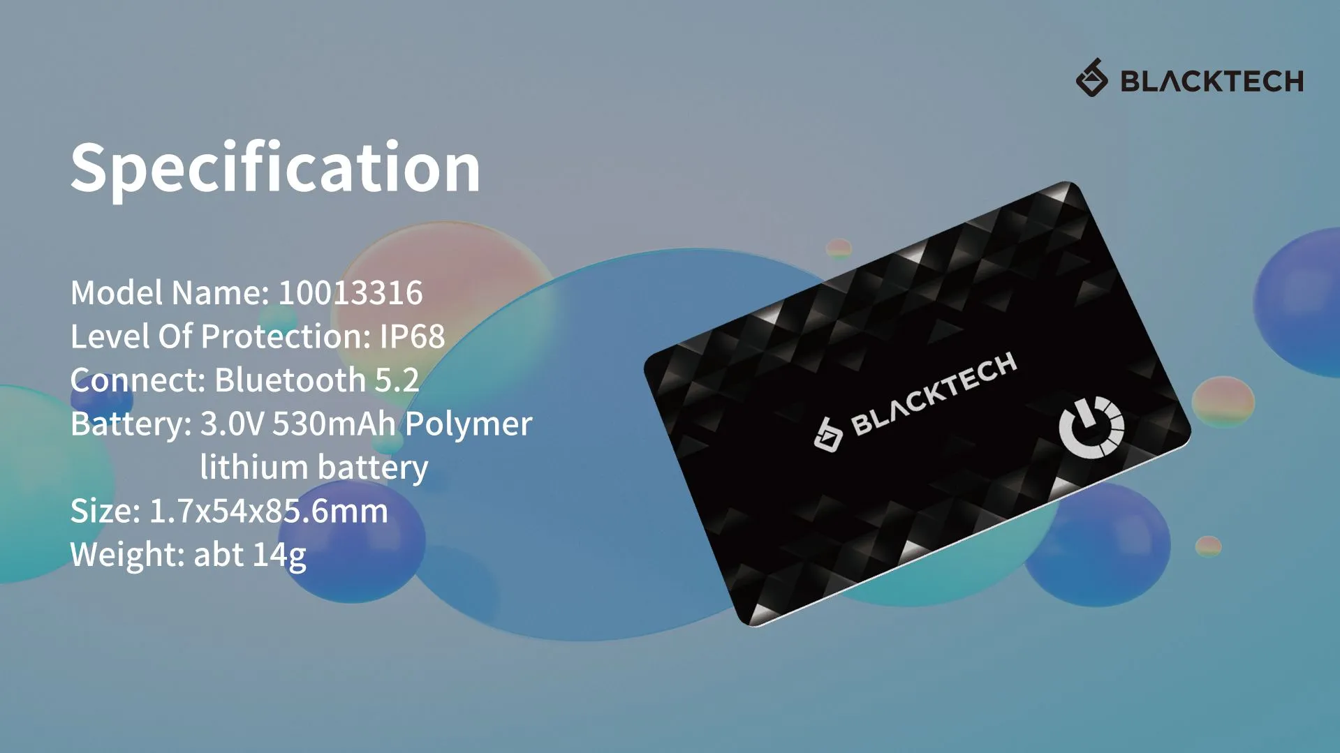 BLACKTECH Smart Tracking Card Anti Lost Device Apple Find My iPhone Certified