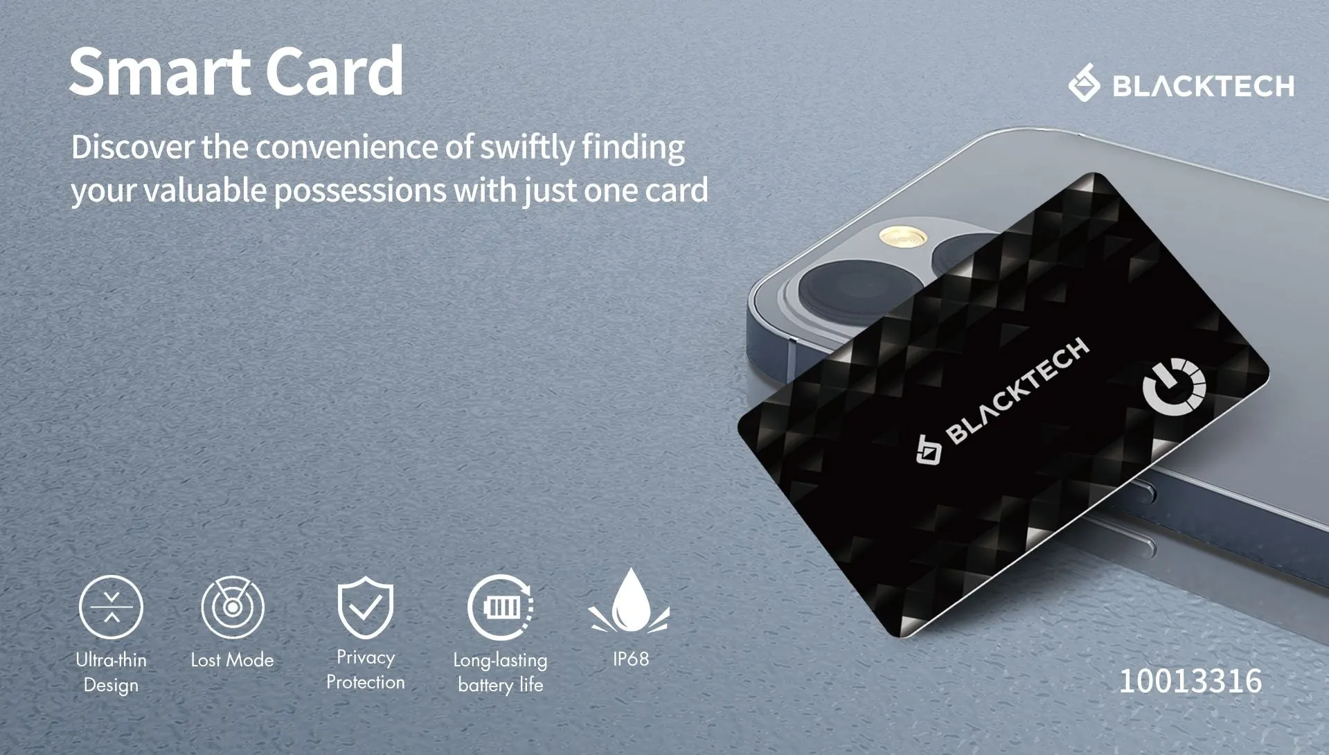BLACKTECH Smart Tracking Card Anti Lost Device Apple Find My iPhone Certified