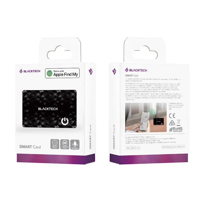 BLACKTECH Smart Tracking Card Anti Lost Device Apple Find My iPhone Certified