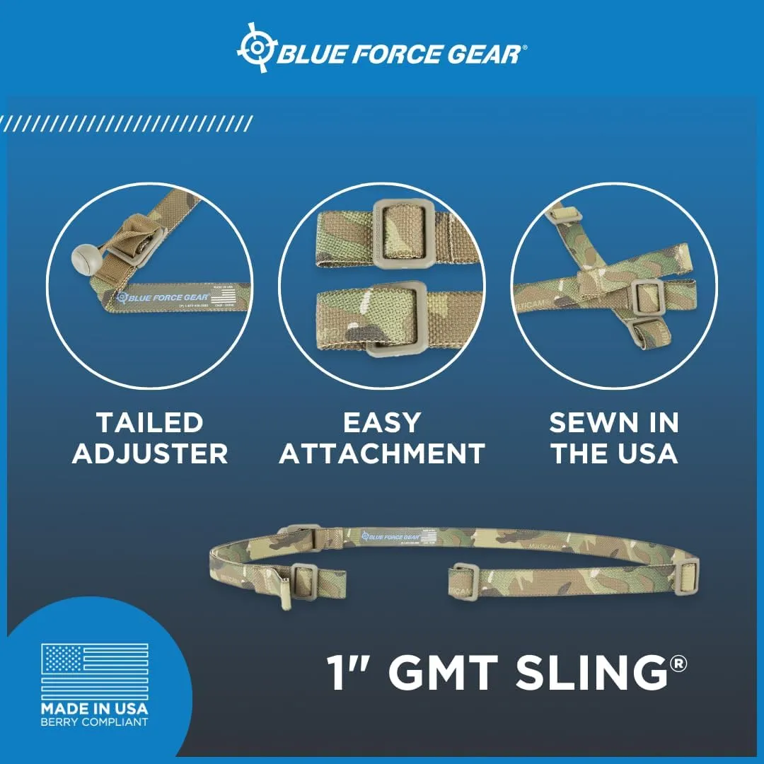 Blue Force Gear GMT Sling, Durable Sling Strap, Double-Locking Sling Buckle Interface - Made in The USA - 34 to 64 Inches Length