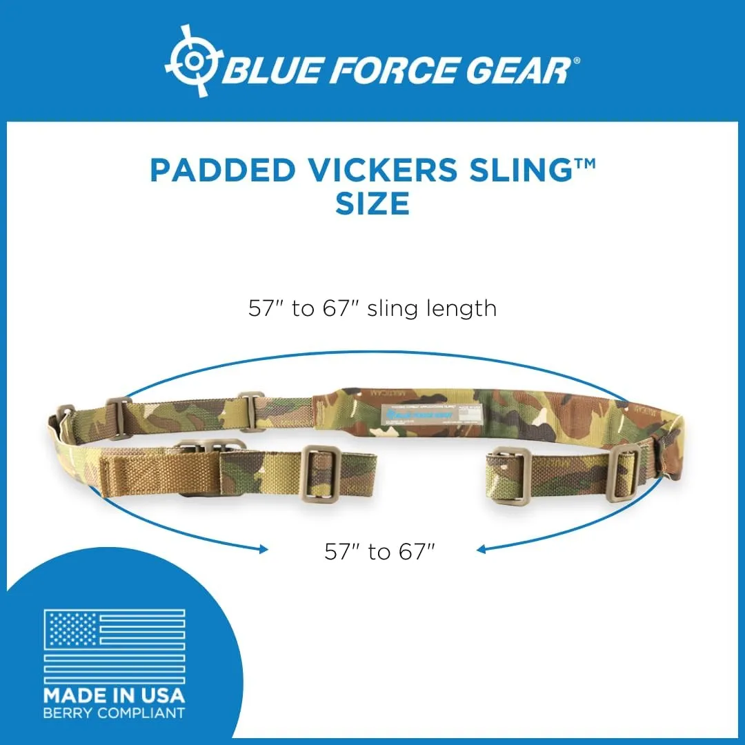 Blue Force Gear Vickers Padded Sling - Two Point Sling with Padded Straps, Adjustable,57-67 Inches
