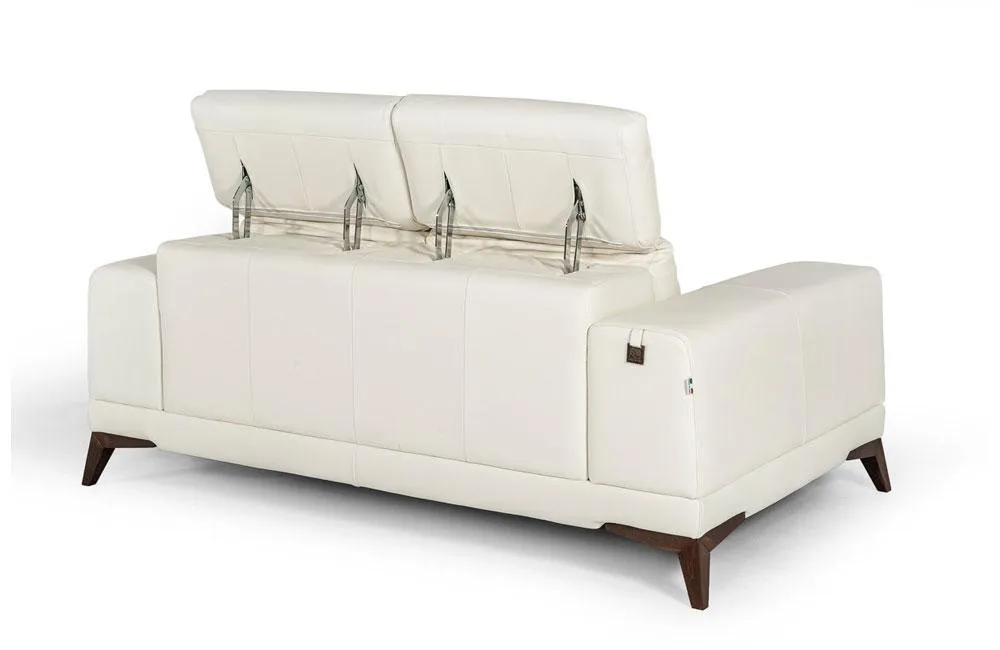 Bolton Italian Modern White Leather 3 PC Sofa Set