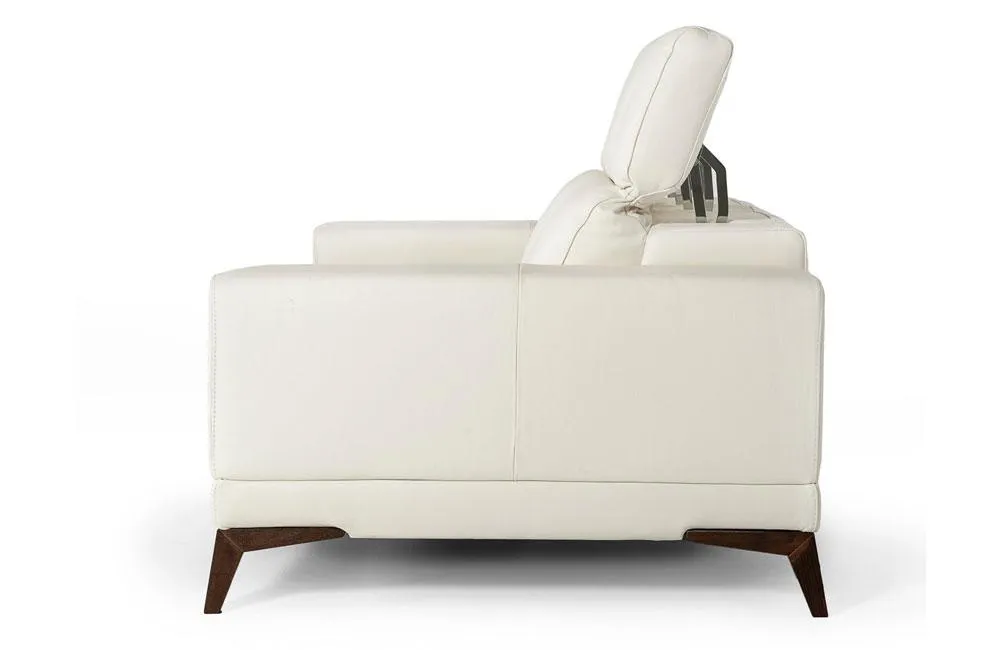 Bolton Italian Modern White Leather 3 PC Sofa Set