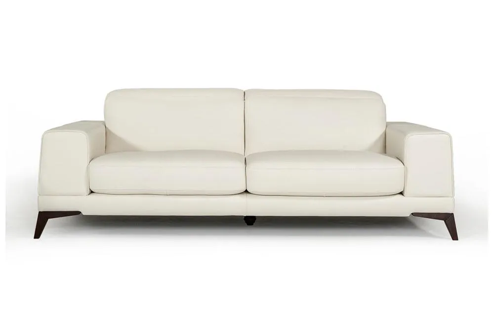 Bolton Italian Modern White Leather 3 PC Sofa Set