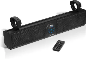BOSS Audio Systems BRT26A ATV UTV Sound Bar - 26 Inch Wide, 4 Inch Speakers, 1 Inch Soft Dome Tweeters, Full Range, IPX5 Weatherproof, Bluetooth, Built-in Amplifier, Golf Cart Compatible