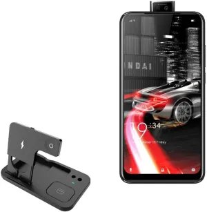 BoxWave Charger Compatible with Elephone PX - Wireless MultiCharge Desktop Stand Pro, Qi Wireless 4 in1 Charger Stand Multiple Devices - Jet Black