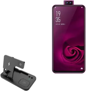 BoxWave Charger Compatible with Elephone U2 - Wireless MultiCharge Desktop Stand Pro, Qi Wireless 4 in1 Charger Stand Multiple Devices - Jet Black