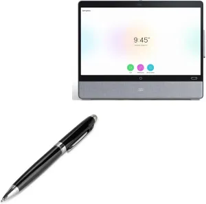 BoxWave Stylus Pen Compatible with Cisco Webex Desk Pro - EverTouch Meritus Capacitive Styra, Capacitive Stylus with Rollerball Pen - Jet Black
