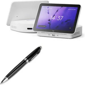 BoxWave Stylus Pen Compatible with Logitech Logi Dock Flex - EverTouch Meritus Capacitive Styra, Capacitive Stylus with Rollerball Pen - Jet Black