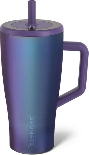 BrüMate Era 30 oz Tumbler with Handle and Straw | 100% Leakproof Insulated Tumbler with Lid and Straw | Made of Stainless Steel | Cup Holder Friendly Base | 30oz (Dark Aura)