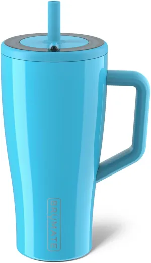 BrüMate Era 30 oz Tumbler with Handle and Straw | 100% Leakproof Insulated Tumbler with Lid and Straw | Made of Stainless Steel | Cup Holder Friendly Base | 30oz (Electric Blue)