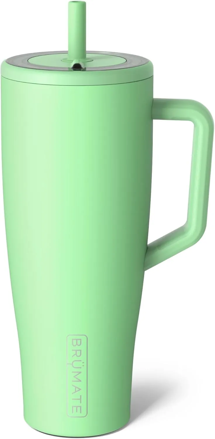 BrüMate Era 40 oz Tumbler with Handle and Straw | 100% Leakproof Insulated Tumbler with Lid and Straw | Made of Stainless Steel | Cup Holder Friendly Base | 40oz (Kiwi)