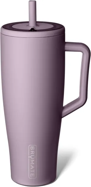 BrüMate Era 40 oz Tumbler with Handle and Straw | 100% Leakproof Insulated Tumbler with Lid and Straw | Made of Stainless Steel | Cup Holder Friendly Base | 40oz (Lilac Dusk)