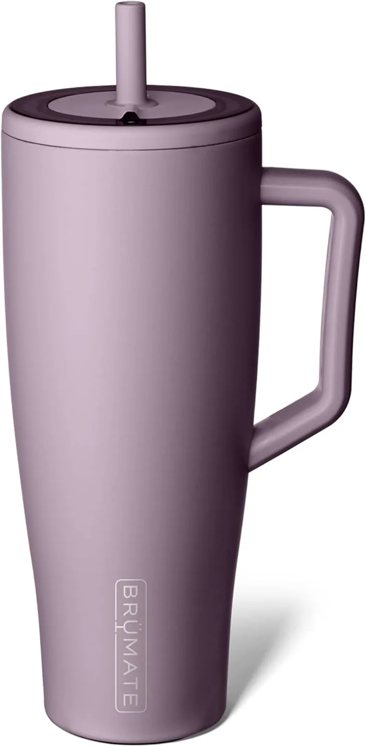 BrüMate Era 40 oz Tumbler with Handle and Straw | 100% Leakproof Insulated Tumbler with Lid and Straw | Made of Stainless Steel | Cup Holder Friendly Base | 40oz (Lilac Dusk)