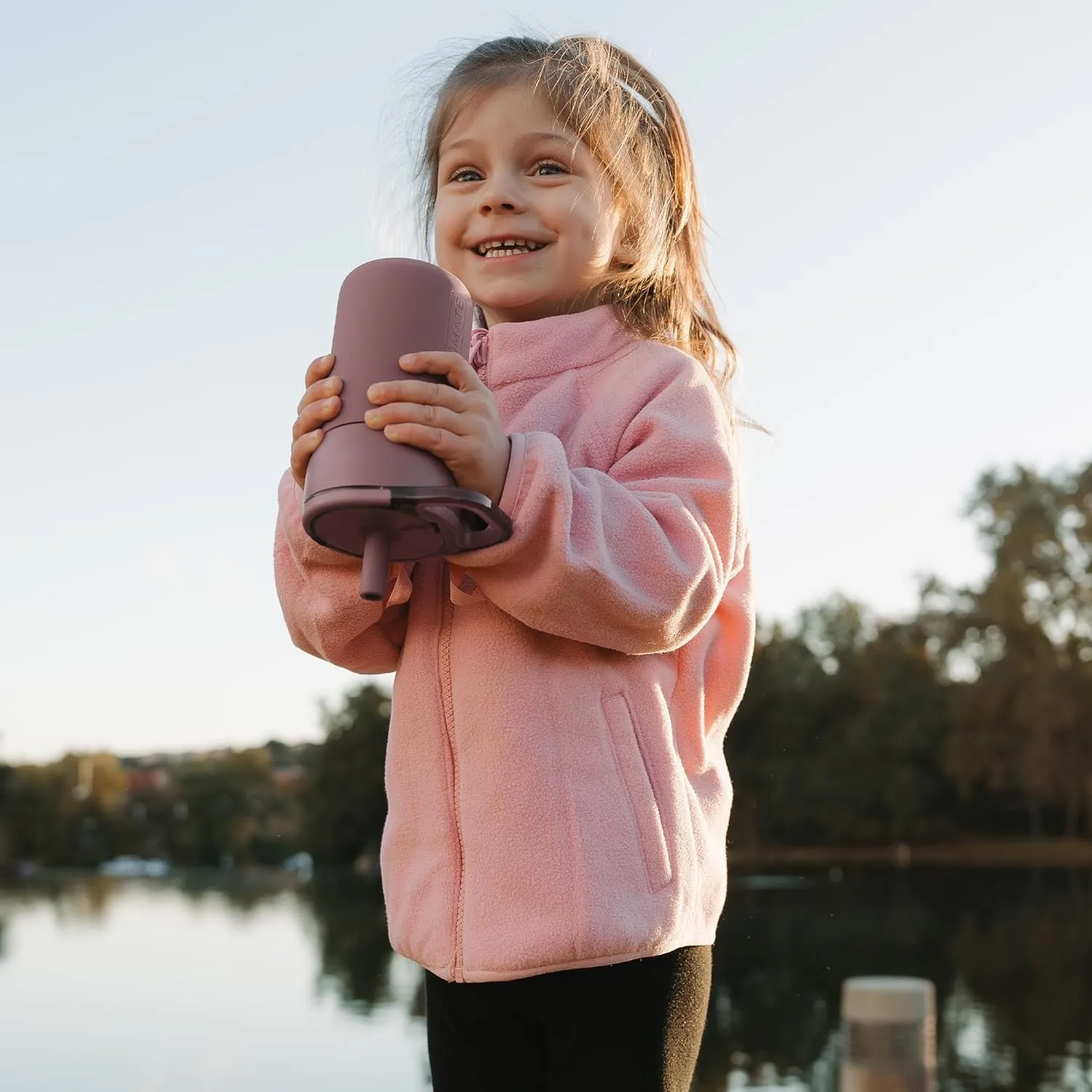 BrüMate Leap 12oz 100% Leakproof Kids Tumbler with Handle and Silicone Soft Straw | Drop Resistant Silicone Sleeve | For Kids 4  | Insulated Stainless Steel | Cup Holder Friendly | 12oz (Neon Pink)