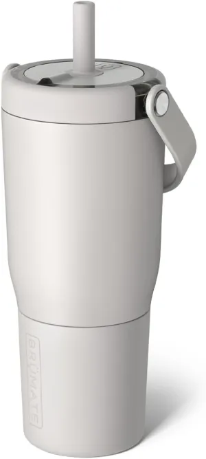 BrüMate Resa 25oz 100% Leakproof Travel Tumbler with Handle & Straw | Flexible Soft Sip Straw | Silicone Sleeve for Durability | Stainless Steel | Cup Holder & Travel Friendly | (Dune)