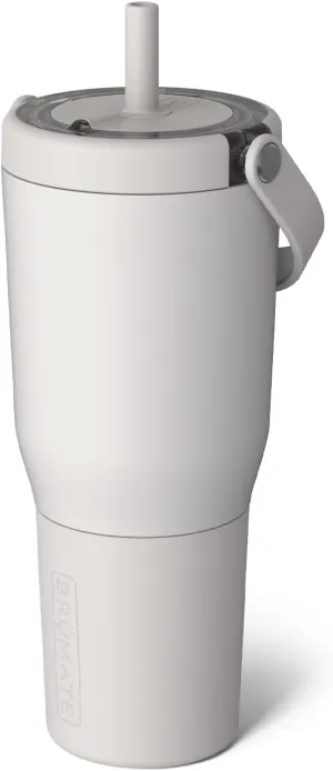 BrüMate Resa 35oz 100% Leakproof Travel Tumbler with Handle & Straw | Flexible Soft Sip Straw | Silicone Sleeve for Durability | Stainless Steel | Cup Holder & Travel Friendly | (Dune)