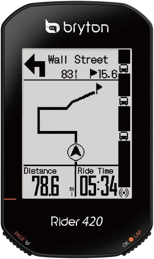 Bryton Unisex Bryton Rider 420e GPS Cycle Cycling Computer, Black, 83.9x49.9x16.9 UK