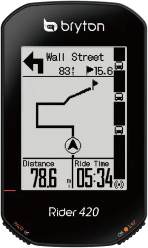 Bryton Unisex Bryton Rider 420e GPS Cycle Cycling Computer, Black, 83.9x49.9x16.9 UK