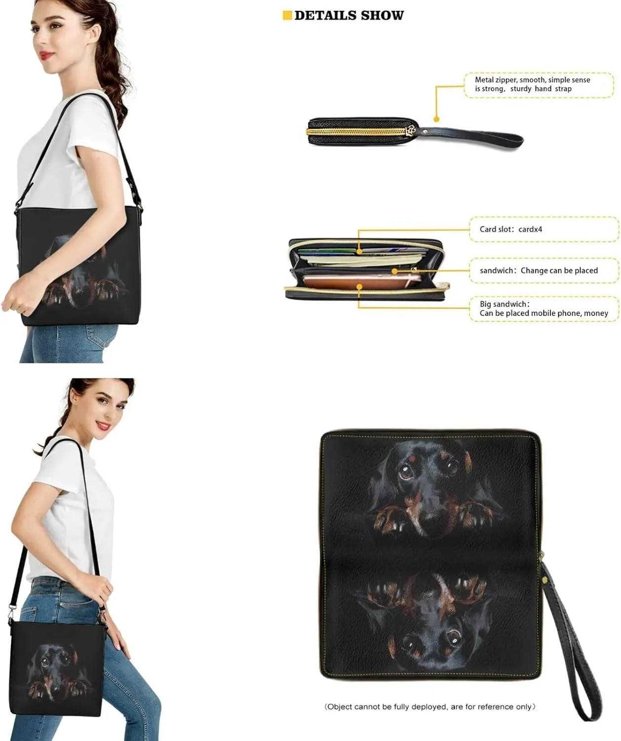 Bucket Crossbody Bag Set for Women Lady, Leather Purse and Wallet Set Large Bucket Bag with Wallet