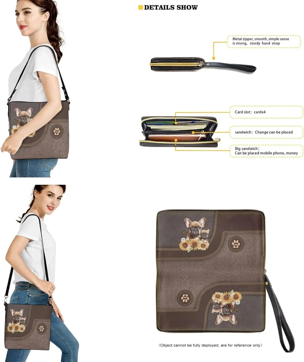 Bucket Crossbody Bag Set for Women Lady, Leather Purse and Wallet Set Large Bucket Bag with Wallet