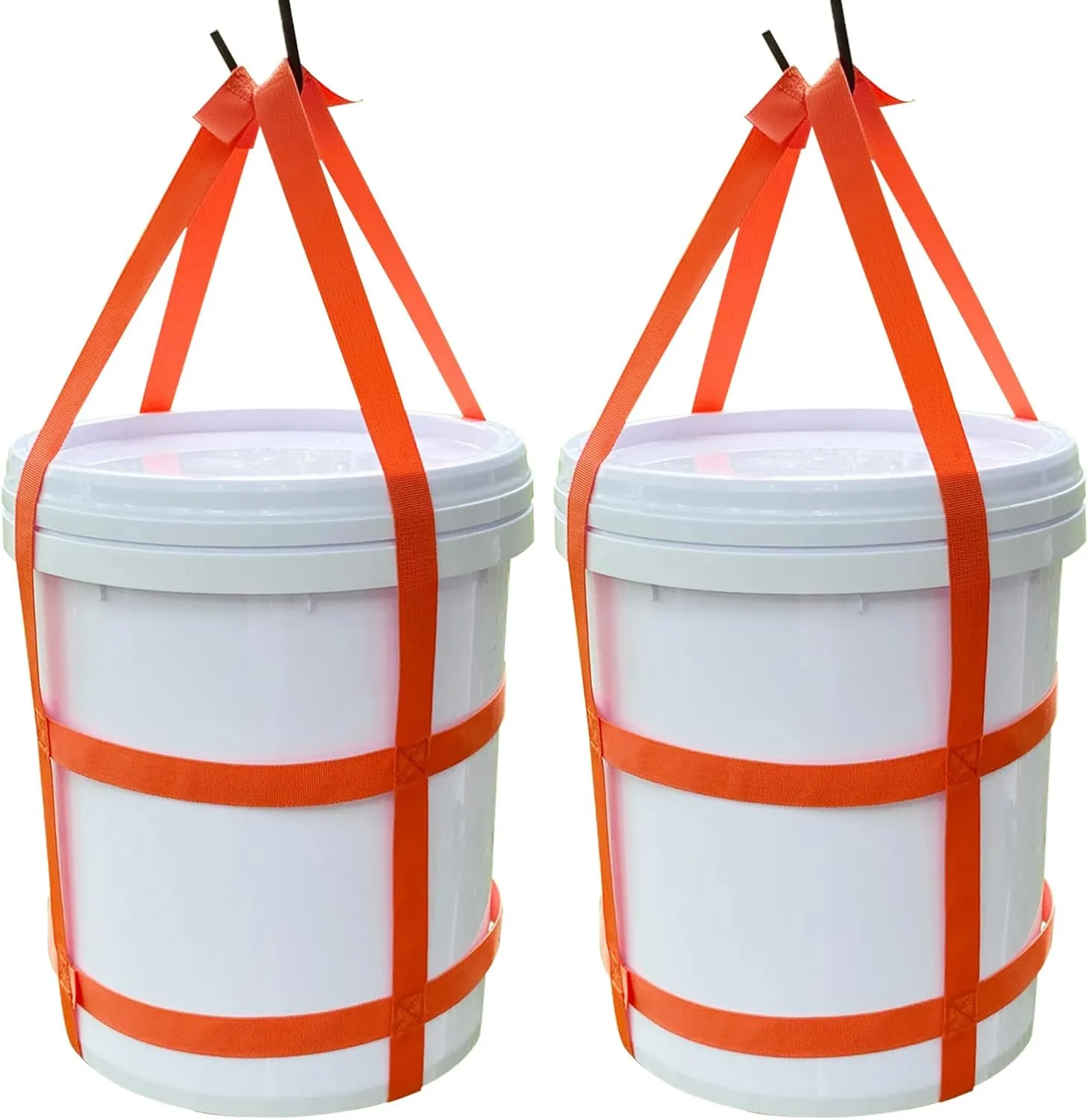 Bucket Sling Lifting for 5 Gallon Bucket Orange，Multifunctional Handling Sling，Webbing Sling is Load Rated Up to 200Pounds-Two Piece Suit