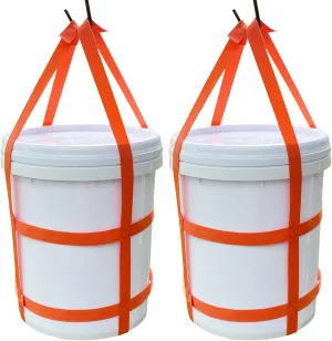 Bucket Sling Lifting for 5 Gallon Bucket Orange，Multifunctional Handling Sling，Webbing Sling is Load Rated Up to 200Pounds-Two Piece Suit