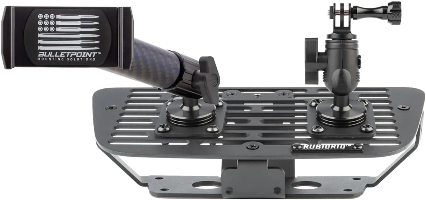 Bulletpoint Dash Cell Phone Holder Compatible with 2011-2018 Jeep Wrangler JK JKU 20mm Ball Mount (RubiGrid Multi-Device)