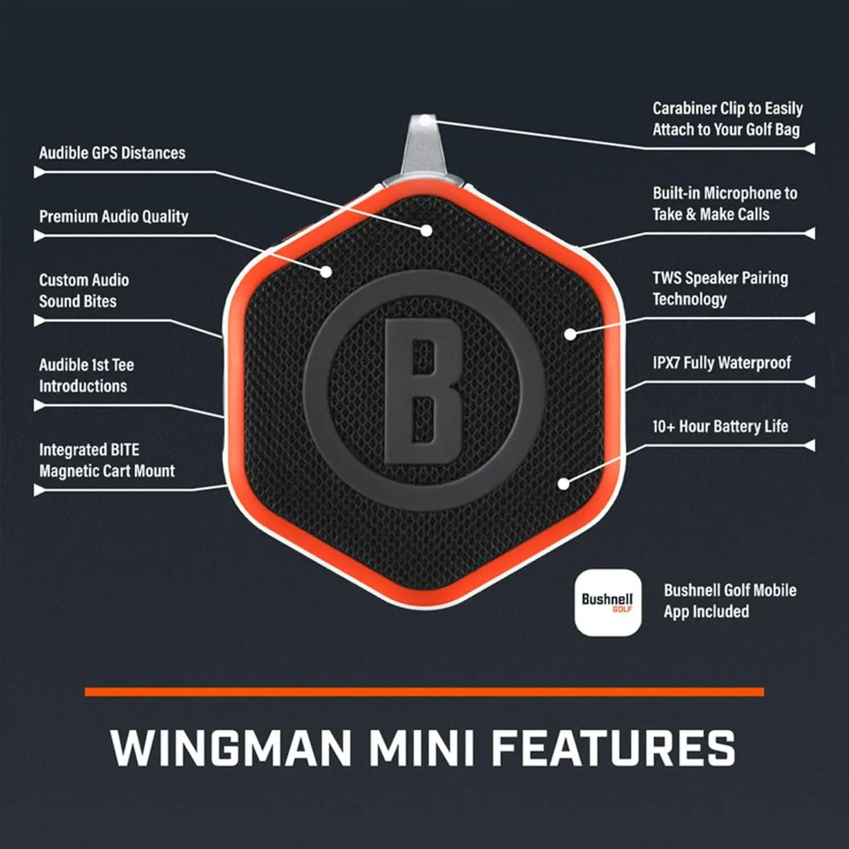Bushnell Golf Player Pack Wingman Bundle - V6 Shift Rangefinder with Premium Case