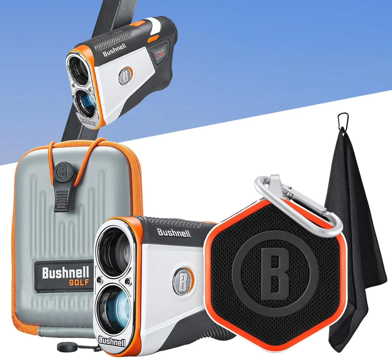 Bushnell Golf Player Pack Wingman Bundle - V6 Shift Rangefinder with Premium Case