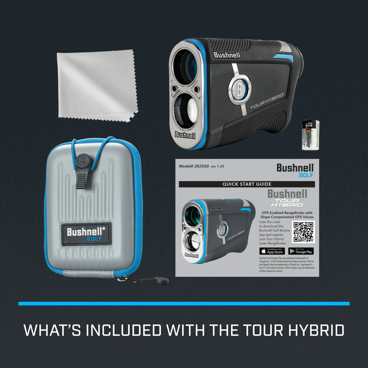 Bushnell Golf Tour Hybrid GPS Laser Rangefinder with Slope and 500  Yard Range