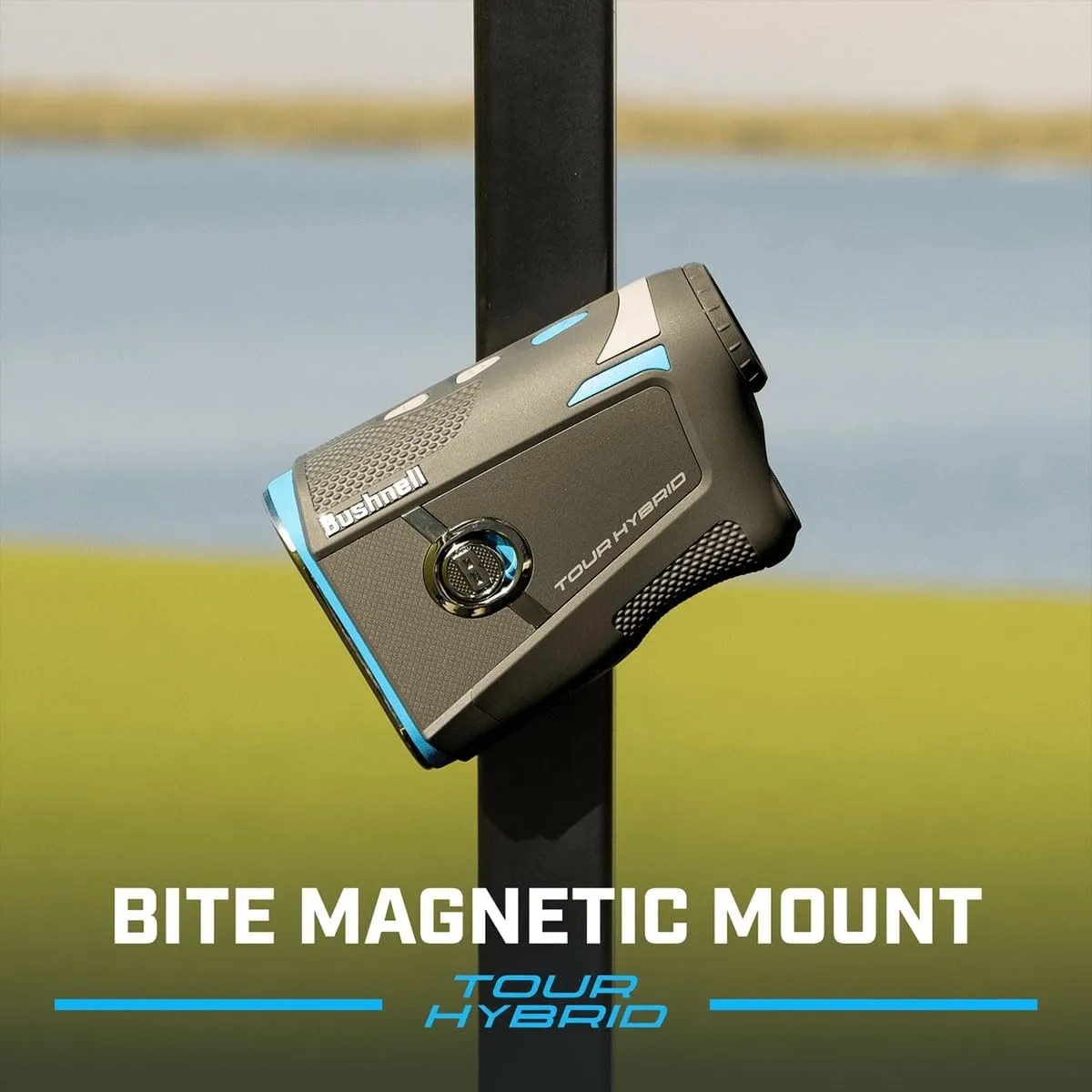 Bushnell Golf Tour Hybrid Onboard & Slope GPS Golf Rangefinder Gift Box Bundle - PinSeeker with JOLT, 6X Mag with Carrying Case, Microfiber Cloth, PlayBetter Microfiber Towel & Extra CR2 Battery