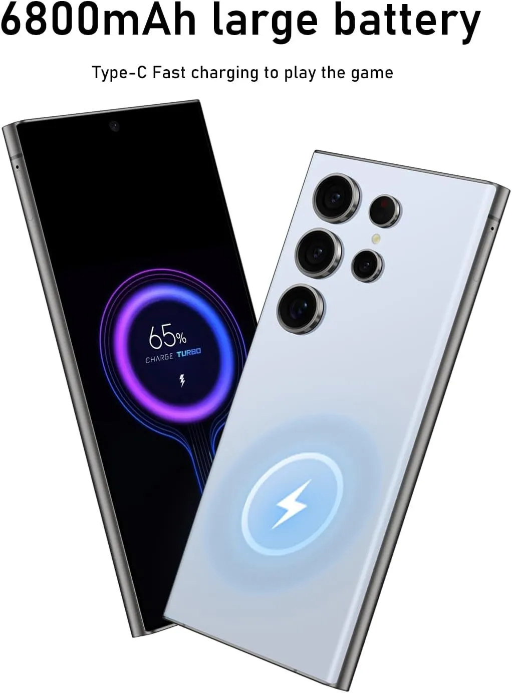 C24 Ultra 5G Smartphone 6 256GB Unlocked Phone,48 108MP Zoom Camera，6800mAh 6.8" HD Screen Unlocked Cell PhoneAndroid 13.0,Face ID/Fingerprint Lock/GPS Phone,Built-in Pen (Blue)