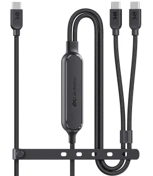 Cable Matters Braided USB C Multi Charging Cable - 6ft, 140W Smart Power Allocation, Supports Charging & 480Mbps Data Transfer, USB C Power Splitter Compatible with MacBook Pro, XPS, iPad, iPhone