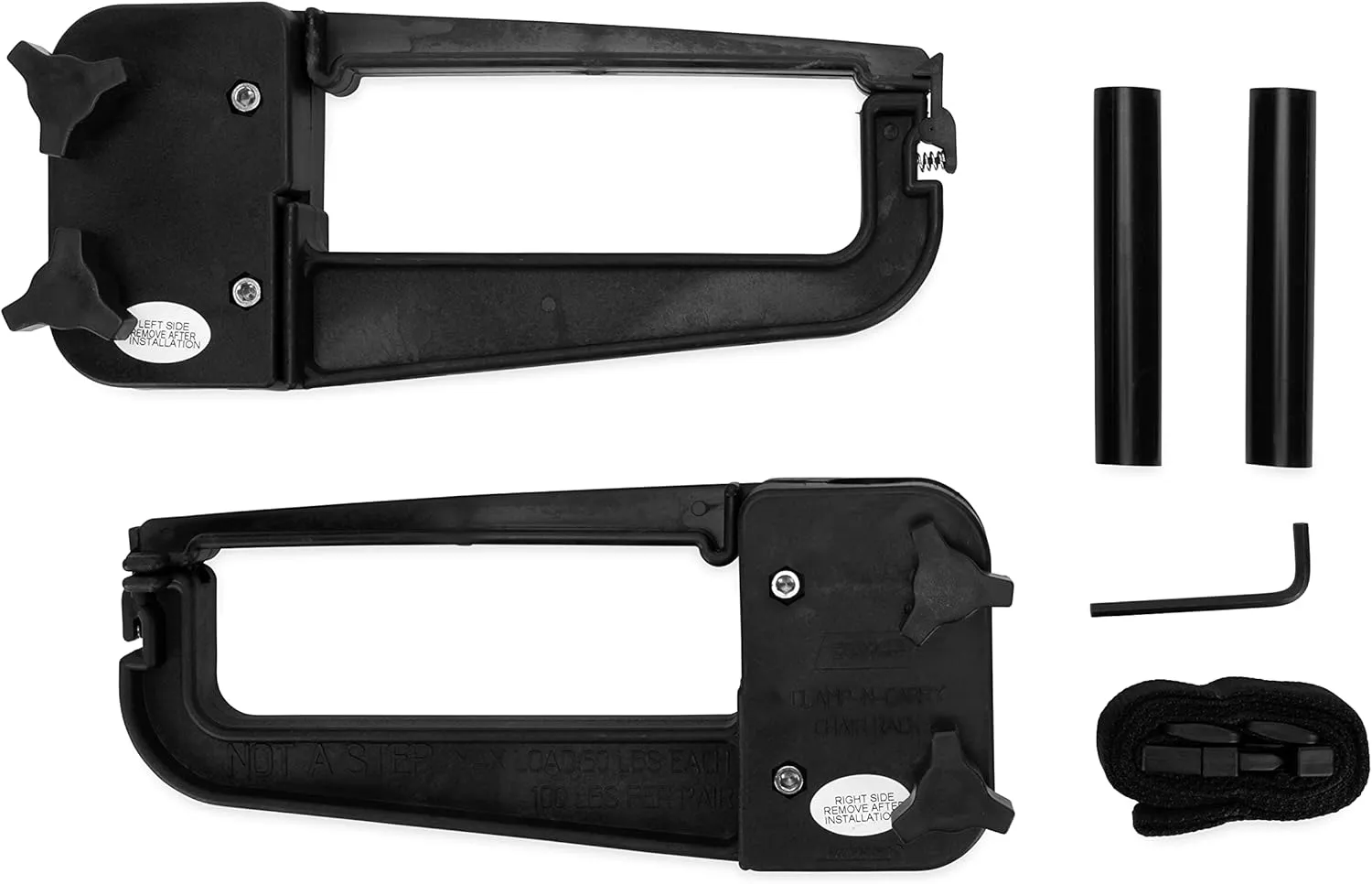 Camco Clamp-N-Carry Lockable Chair and Bike Rack | Designed to Hold a Bike or 4 or More Chairs on RV Ladder | (51430)