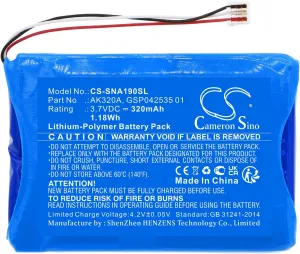 Cameron Sino Battery for AGFEO IP Multi-Cell PN:AGFEO AK320A, GSP042535 01 320mAh / 1.18Wh