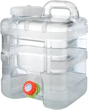Camping Water Container, Portable Clear Camping Water Container with Spigot - Outdoor Bucket & Camping Water Jug with Spout Water Jug Dispenser - Camping Essentials ( Gray : Transparent , Size : 12L )