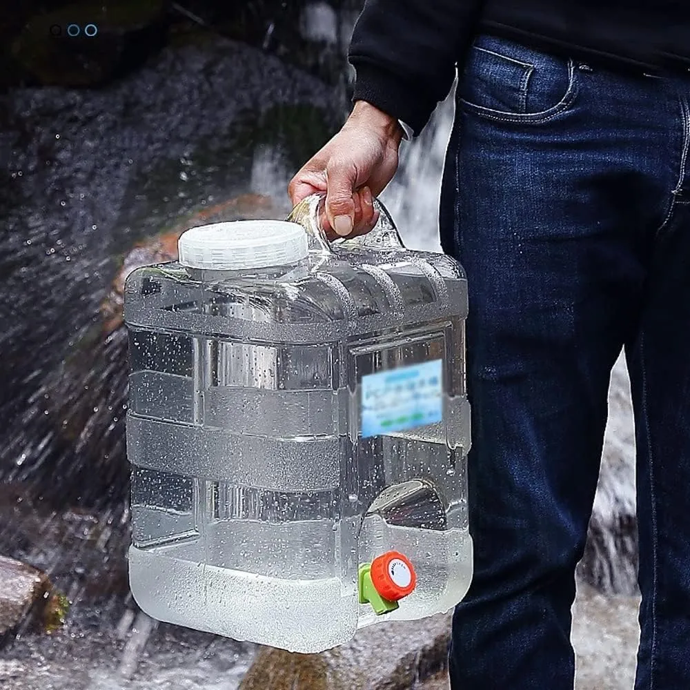 Camping Water Container, Portable Clear Camping Water Container with Spigot - Outdoor Bucket & Camping Water Jug with Spout Water Jug Dispenser - Camping Essentials ( Gray : Transparent , Size : 12L )