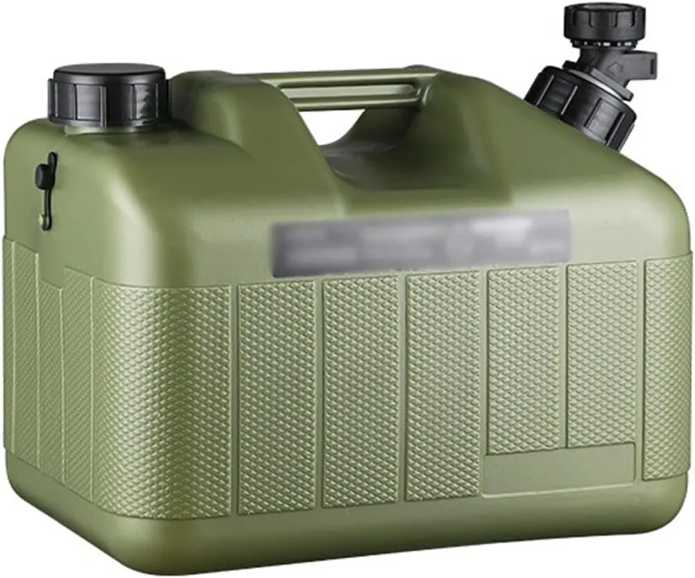 Camping Water Container, Portable Water Container with Spigot, Water Storage Camp Water Jug for Camping Outdoor Hiking (Gray : Green, Size : A)