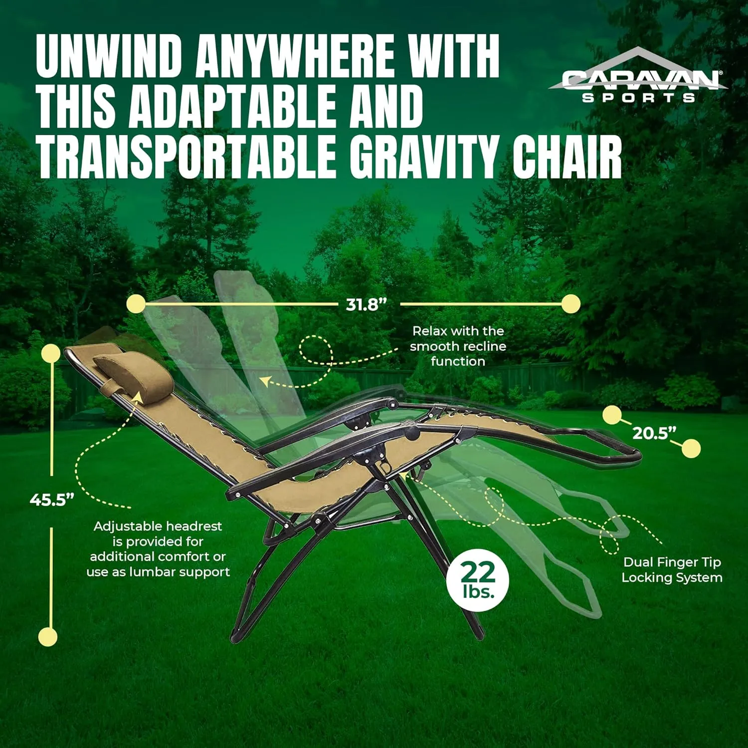 Canopy Infinity Zero Gravity Steel Frame Patio Deck Chair, Beige (Pair)