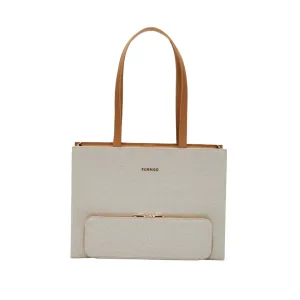 Canvas Shopper Bag (BEIGE)